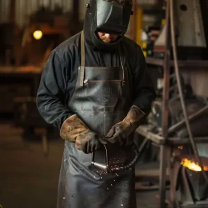 Heat Armor Professional Welding Apron – Heavy-Duty Cowhide with Brass Hardware and Multi-Pocket Design